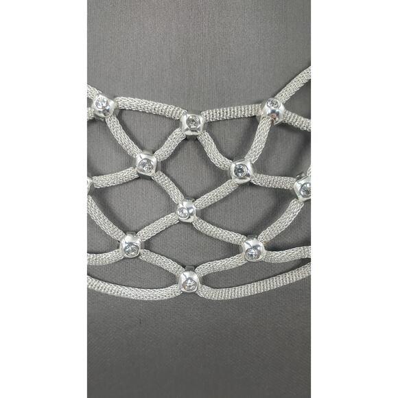 Serena Williams Signature Collection Woven Mesh Bib Necklace & Earrings Set NIB - Picture 6 of 7